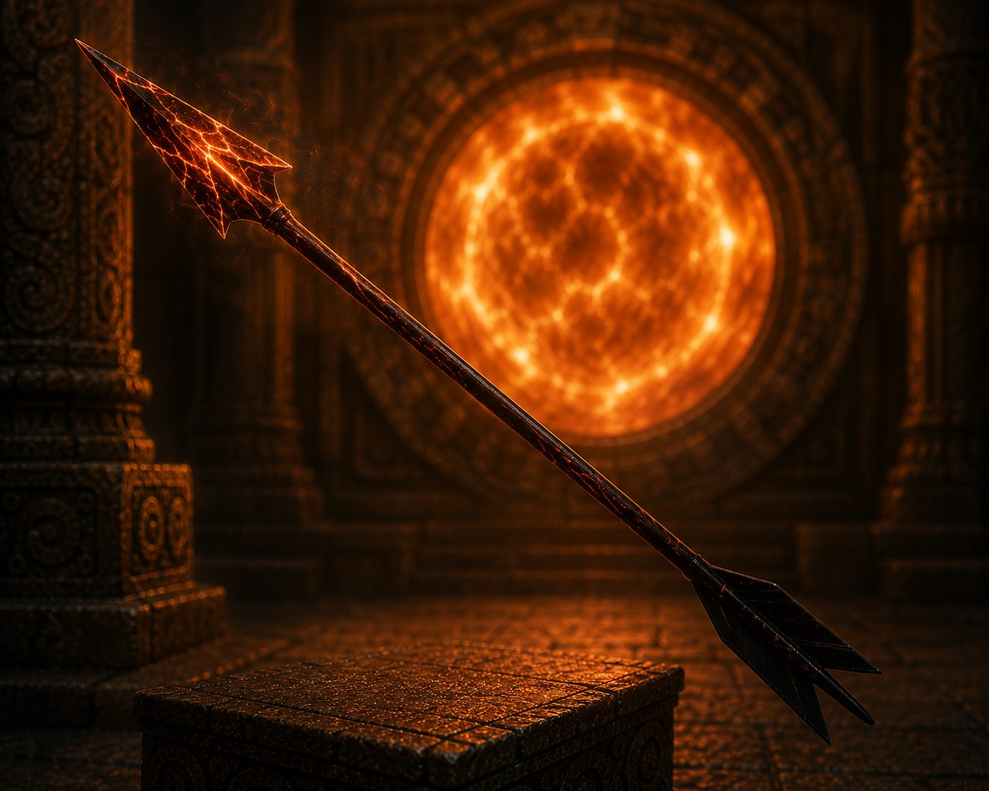 The Agneyastra, fire held in the shape of an arrow
