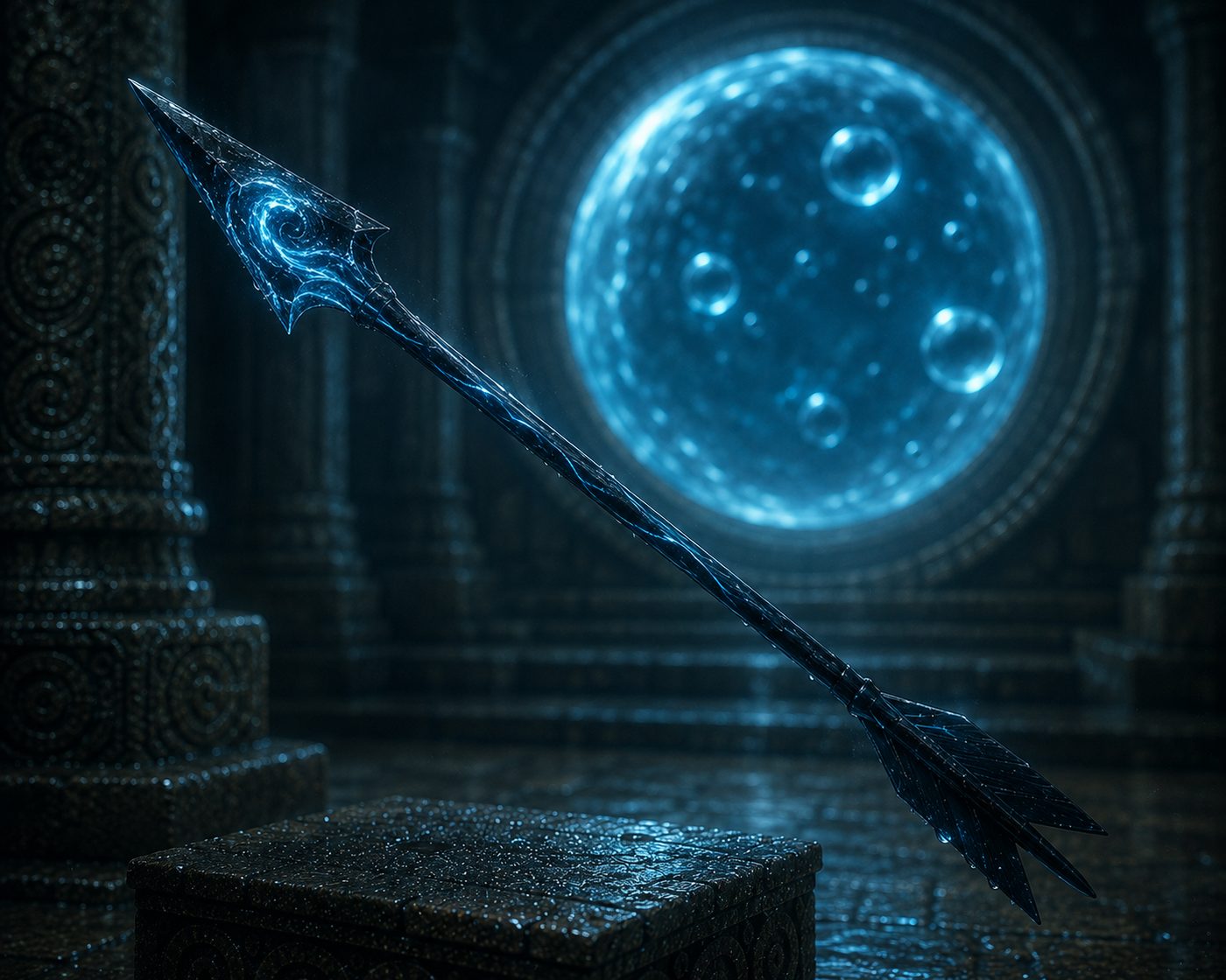 The Varunastra, a current caught permanently in motion